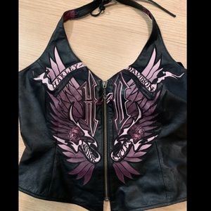 Women's Harley Davidson Leather Halter Top